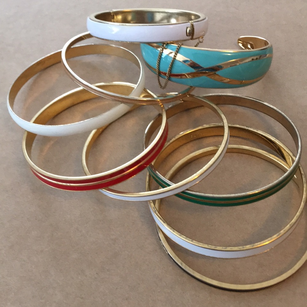 8 Monet enamel vintage bracelets
